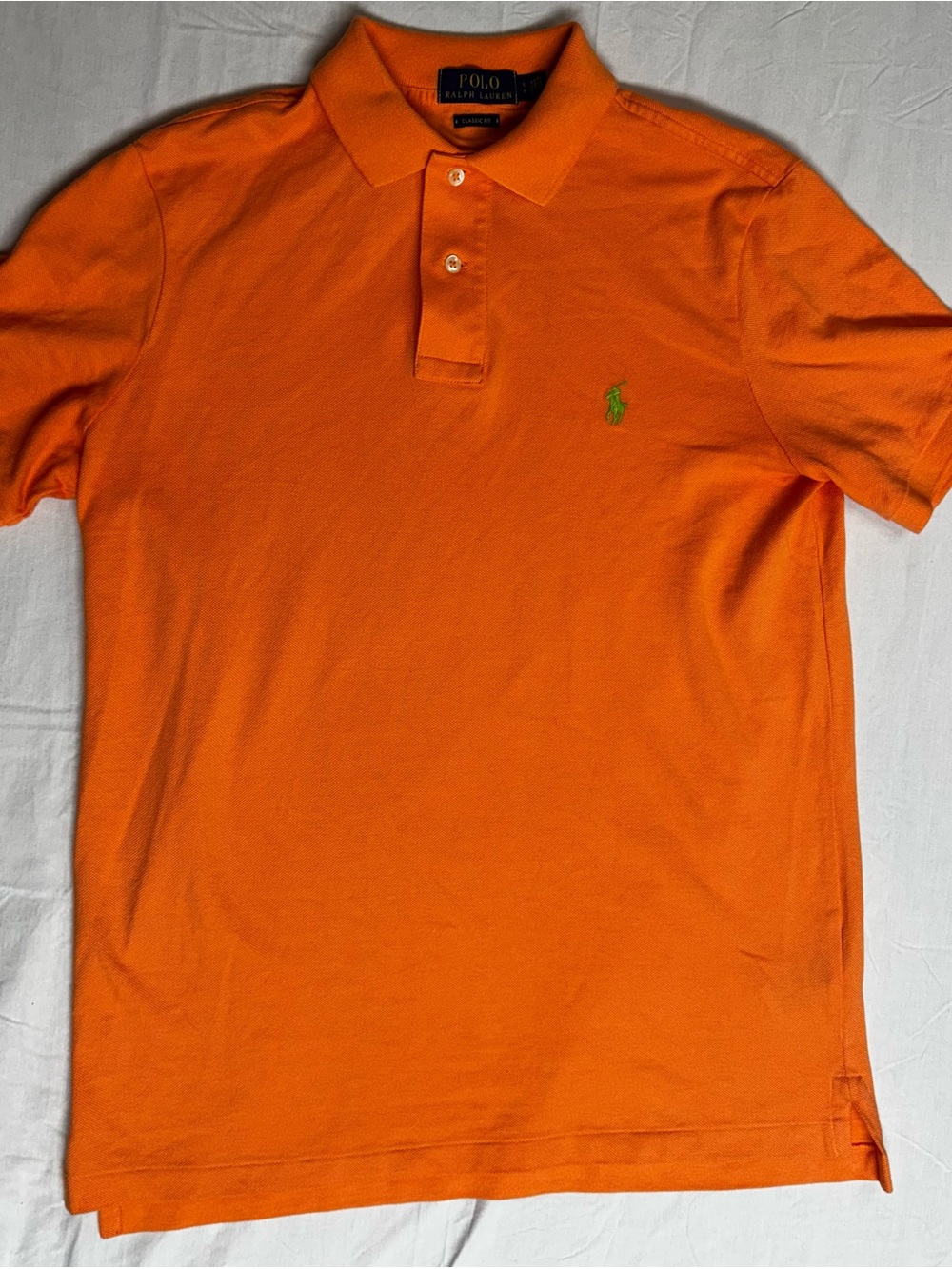 Polo by Ralph Lauren Orange Polo with Green Pony Embroidery